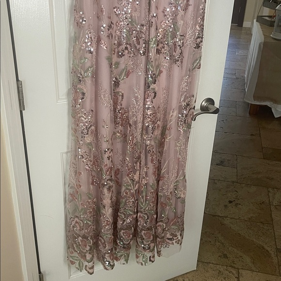 Mac Duggal Pink Floral Sequin Maxi Dress - Picture 11 of 17